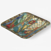 日の出でステンドグラス赤いチーフポピー ペーパープレート (傾斜あり)