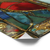 日の出でステンドグラス赤いチーフポピー ポスター (コーナー)