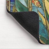 日の出でステンドグラス赤いチーフポピー マウスパッド (コーナー)