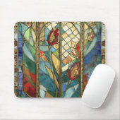 日の出でステンドグラス赤いチーフポピー マウスパッド (マウス)