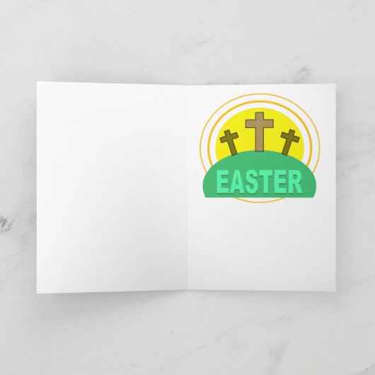 日の出で十字架イースターカード シーズンカード (内部)