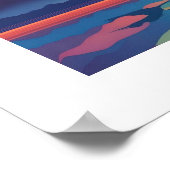 日の出で水の上をガチョウ ポスター (角)