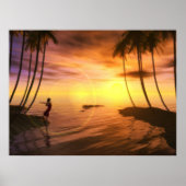 日の出で泳ぐ人 ポスター (正面)