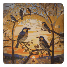 日の出で美しい鳥