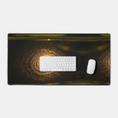 日の出で露に覆われたクモの巣 デスクマット (キーボード&マウス)