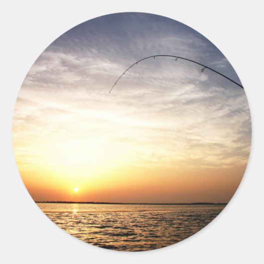 日の出で魚を釣れ ラウンドシール (正面)