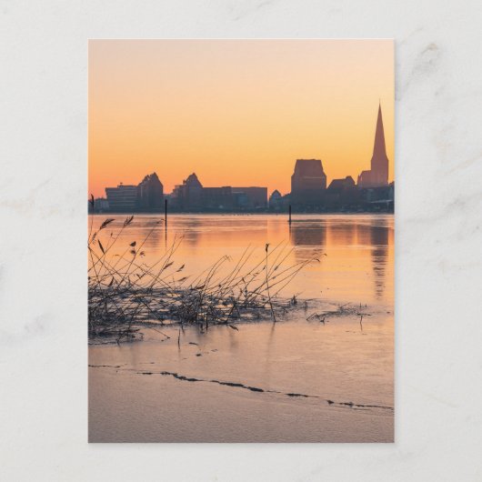 日の出でRostockに表示 ポストカード (正面)