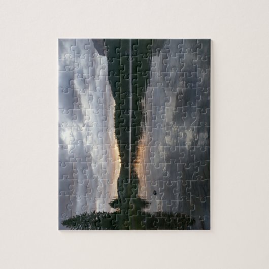 日の出でSwiftcurrent Lake II ジグソーパズル (縦)