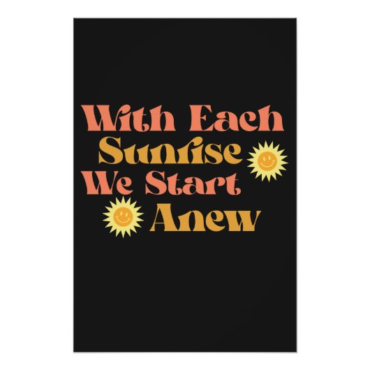 日の出とともに新たに始まる – 引用文 ポスター (正面)