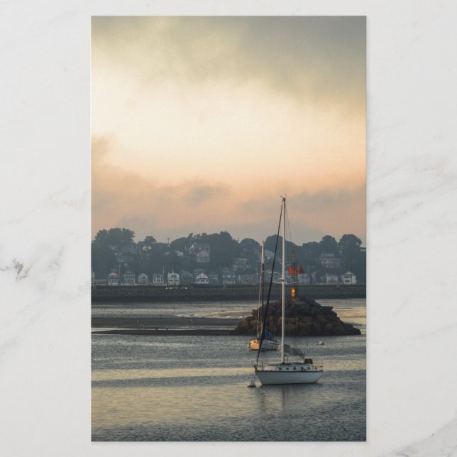 日の出とボート (正面)