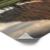 日の出と反射、氷河の国立公園。 ポスター (角)