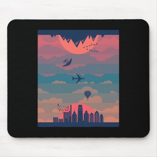 日の出と夜の地球の日没のサイクル360 マウスパッド (正面)