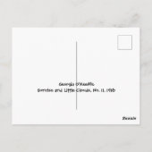 日の出と小さな雲、ジョージア・オキーフ。 ポストカード (裏面)