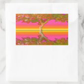 日の出と日の入り（木） 長方形シール (バッグ)
