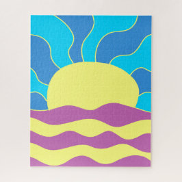 日の出と波の抽象芸術アート ジグソーパズル