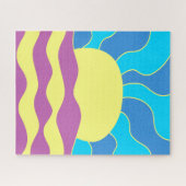 日の出と波の抽象芸術アート ジグソーパズル (横)