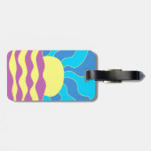 日の出と波の抽象芸術アート ラゲッジタグ (裏面横)
