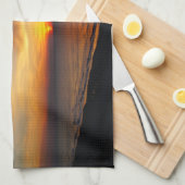 日の出と海 キッチンタオル (四つ折り)