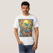 日の出に舞い上がる蝶々 Tシャツ (正面フル)