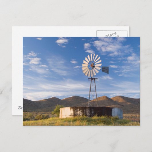 日の出に風車とダムをカルーアに ポストカード (正面/裏面)