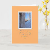 日の出のあめ雲の氷柱 カード (黄色い花)