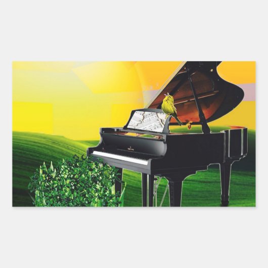 日の出のカナリア！ 長方形シール (正面)