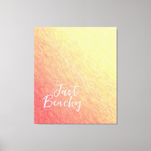 日の出のキラキラしたビーチ –  キャンバスプリント (正面)