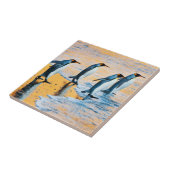 日の出のキングペンギン-タイル タイル (側面)