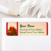 日の出のクリスマスの照明の写真2 ラベル (インサイチュ)