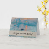 日の出のクロードモネ印象派 カード (黄色い花)