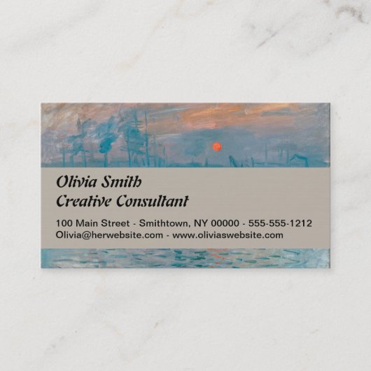 日の出のクロードモネ印象派 名刺 (正面)