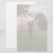 日の出のゴルファー 便箋 (正面/裏面)
