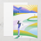 日の出のゴルフコース 招待状 (正面/裏面)