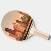 日の出のシカゴのスカイラインのパノラマ 卓球ラケット (横)