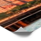 日の出のシカゴスカイラインのパノラマ ポスター (角)