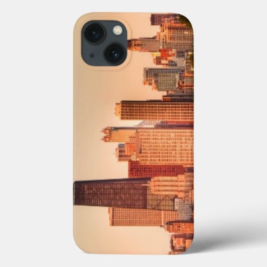 日の出のシカゴスカイラインのパノラマ Case-Mate iPhoneケース (裏面)