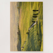 日の出のタスカニーの景色の白い道 ジグソーパズル (縦)