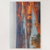 日の出のダムと橋 ジグソーパズル (縦)