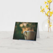 日の出のノートカードの側面のあるコーヒー カード (黄色い花)