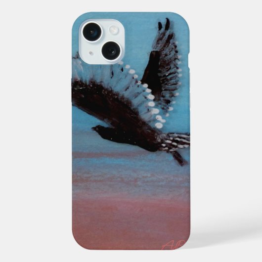 日の出のフクロウアート iPhoneケース (裏面)