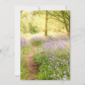 日の出のブルーベルの森を通る道 招待状 (正面)