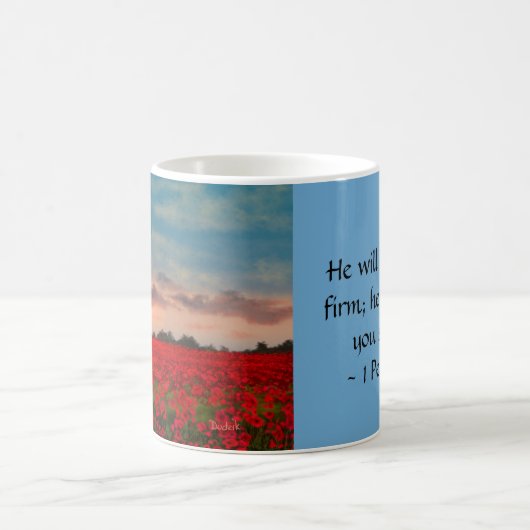 日の出のポピー畑の高揚Verse JW コーヒーマグカップ (中央)