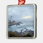 日の出のポートランドヘッド灯台 メタルオーナメント (左)