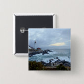 日の出のポートランドヘッド灯台 缶バッジ (正面&裏面)