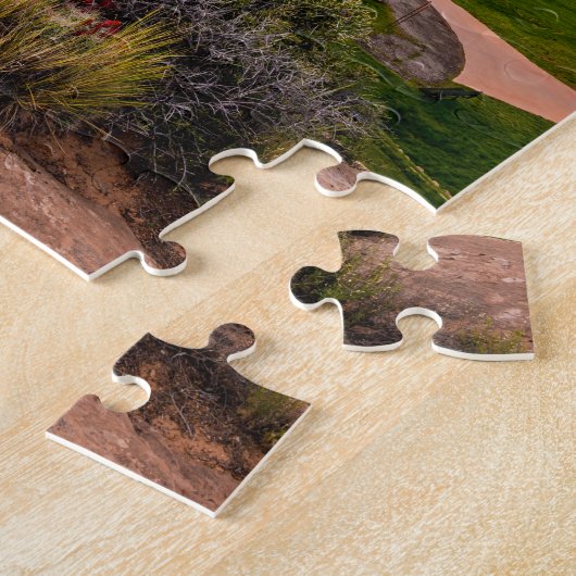 日の出のモアブの砂漠渓谷のゴルフコース ジグソーパズル (側面)