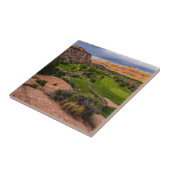 日の出のモアブの砂漠渓谷のゴルフコース タイル (側面)