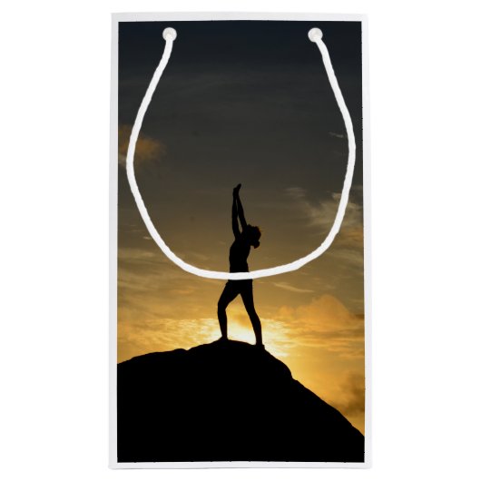 日の出のヨガ スモールペーパーバッグ (裏面)