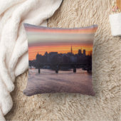 日の出の上のイルデラシテアンドノートルダム – パリ クッション (ブランケット)