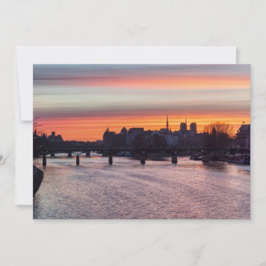 日の出の上のイルデラシテアンドノートルダム – パリ 招待状 (正面)