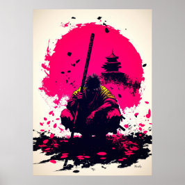 日の出の下の静かな武者修行僧 ポスター